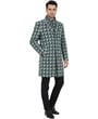 Henk ter Horst cappotto invernale con patta antivento staccabile, pied de poule verde