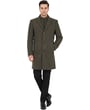 Henk ter Horst Cappotto Invernale Verde Scuro a Righe Cammello | Patta Removibile | Modern Fit