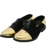 Henk ter Horst Mocassino Nero Velluto | Punta e Tallone Dorati Brogue | Nappe