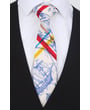 Cravatta Henk ter Horst | stampa nautica Columbus Day | righe | crema e blu
