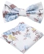 Henk ter Horst papillon 100% cotone con stampa chinoiserie pastello a fiori e uccelli azzurro