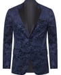 Henk ter Horst giacca velluto stampa paisley blu scuro