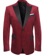 Henk ter Horst | Blazer da festa in velluto bordò | Strass scintillanti | Revers neri