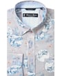 Henk ter Horst camicia casual grigio chiaro | stampa nature | button down | easy care