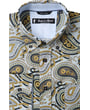 Henk ter Horst camicia 100% cotone a maniche lunghe con gioielli paisley grigio
