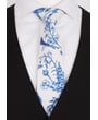 Henk ter Horst cravatta 100% cotone con stampa a fiori blu delft blu