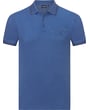 Sea Barrier polo uomo a maniche corte | 100% cotone | melange | taschino | Blu