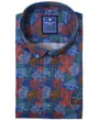 Redmond cotone grande uomo camicia manica lunga stampa foglie Blu scuro