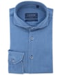 Camicia Ledub manica lunga effetto denim elasticizzato Blu Scuro