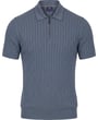 Polo a maglia fine a punto caduto con zip Baileys blu