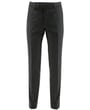 Pantaloni alla moda in lana slim fit grigio scuro mélange