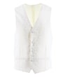 Henk ter Horst Gilet Beige a Fiori - Gilet da Cerimonia in Raso con Motivo Floreale Jacquard