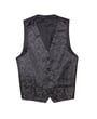 Gilet da cerimonia, cravatta e pochette in jacquard nero